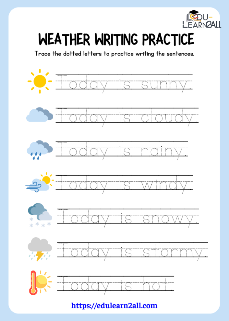 Kindergarten worksheets Writing