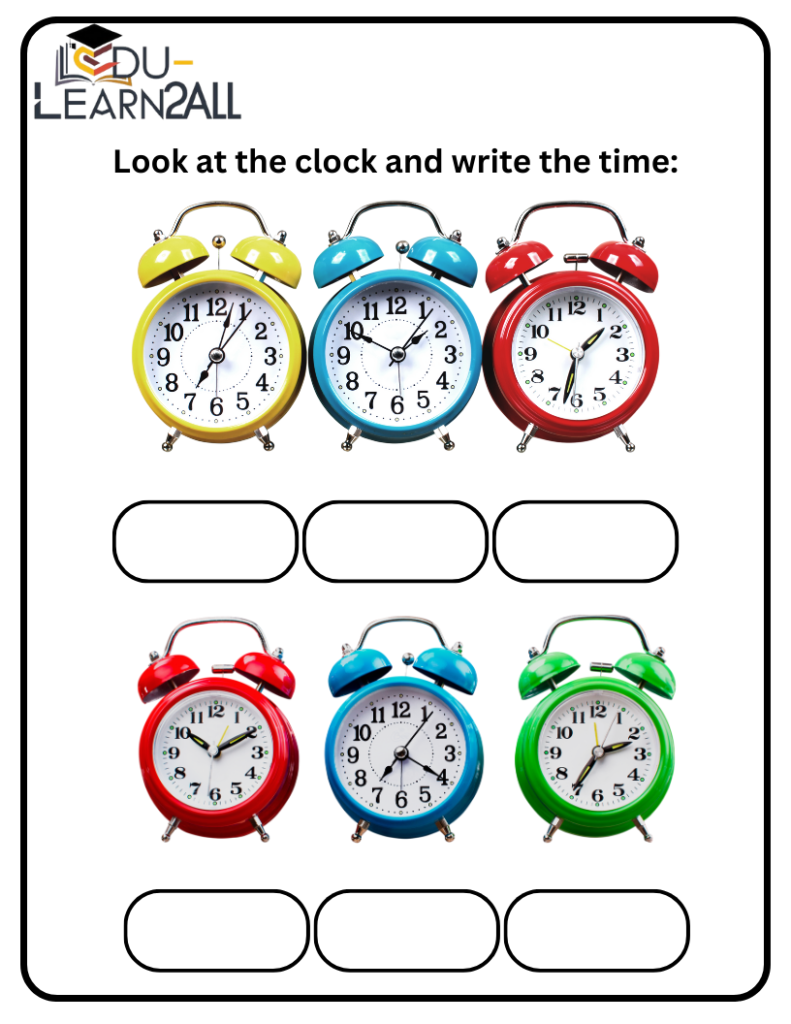 Time 1st Grade Math Worksheets