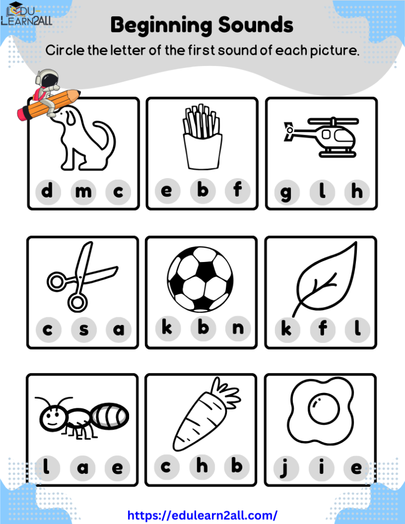 Kindergarten worksheets English