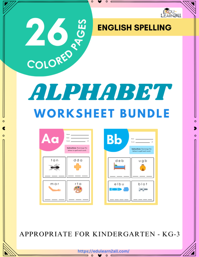 English Spelling Book for Kindergarten 1